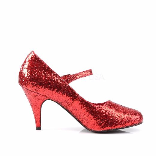 Product image of Funtasma Glinda-50G Red Glitter, 3 inch (7.6 cm) Heel Court Pump Shoes