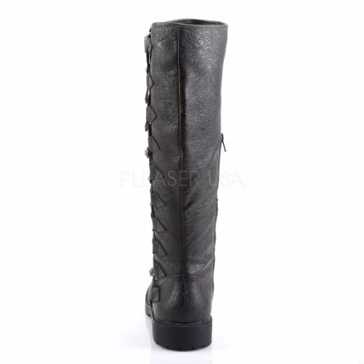 Product image of Funtasma Gotham-109 Black Distressed Pu, 1 1/2 inch (3.8 cm) Flat Heel Knee High Boot