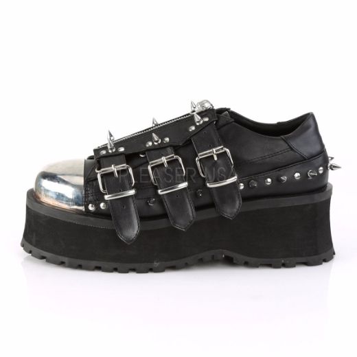 Product image of Demonia Gravedigger-03 Black Vegan Leather, 2 3/4 inch Platform Court Pump Shoes