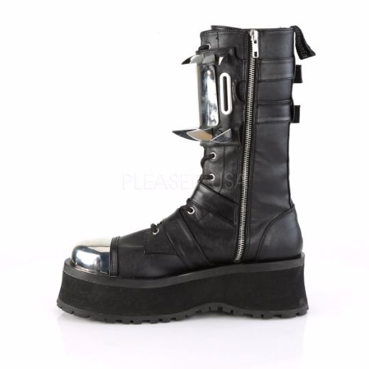 Product image of Demonia Gravedigger-250 Black Vegan Leather, 2 3/4 inch Platform Knee High Boot