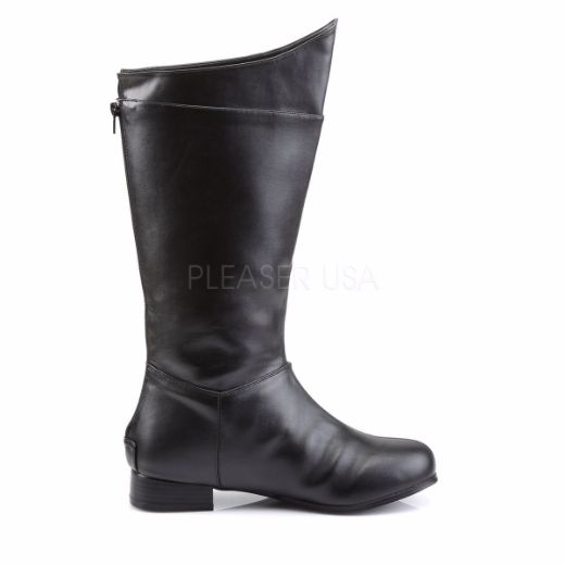Product image of Funtasma Hero-100 Black Pu, 1 inch (2.5 cm) Flat Heel Knee High Boot