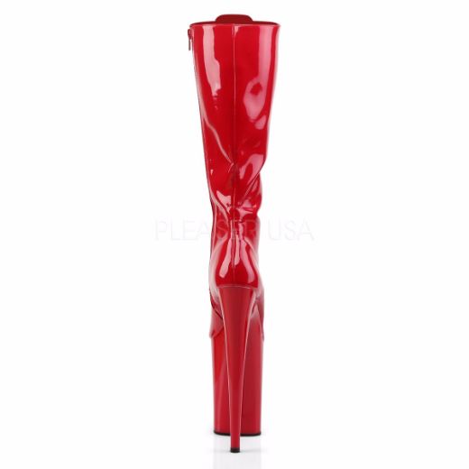 Product image of Pleaser Infinity-2020 Red Patent/Red, 9 inch (22.9 cm) Heel, 5 1/4 inch (13.3 cm) Platform Ankle Boot
