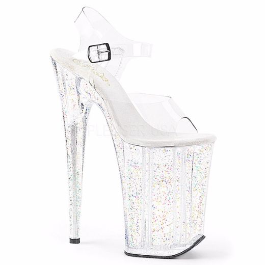 Product image of Pleaser Infinity-908Mg Clear/Clear, 9 inch (22.9 cm) Heel, 5 1/4 inch (13.3 cm) Platform Sandal Shoes