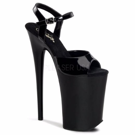 Product image of Pleaser Infinity-909 Black/Black, 9 inch (22.9 cm) Heel, 5 1/4 inch (13.3 cm) Platform Sandal Shoes