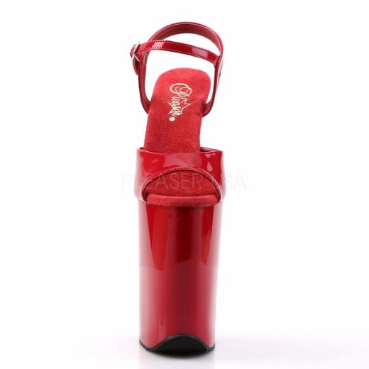 Product image of Pleaser Infinity-909 Red/Red, 9 inch (22.9 cm) Heel, 5 1/4 inch (13.3 cm) Platform Sandal Shoes