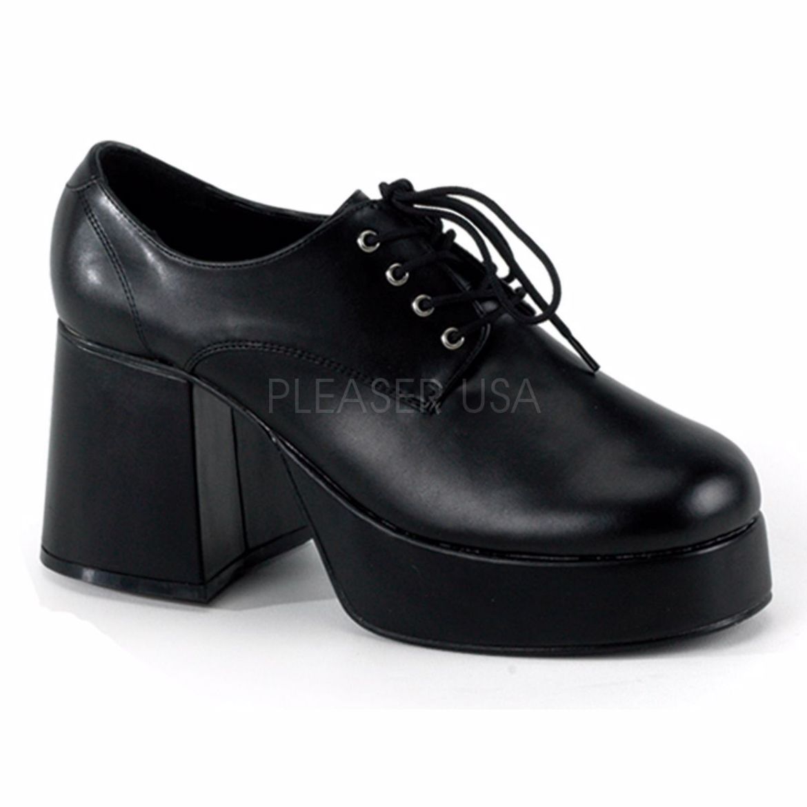 Product image of Funtasma Jazz-02 Black Pu, 3 1/2 inch (8.9 cm) Heel, 1 1/2 inch (3.8 cm) Platform Court Pump Shoes
