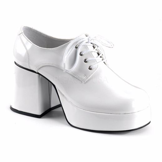 Product image of Funtasma Jazz-02 White Patent, 3 1/2 inch (8.9 cm) Heel, 1 1/2 inch (3.8 cm) Platform Court Pump Shoes