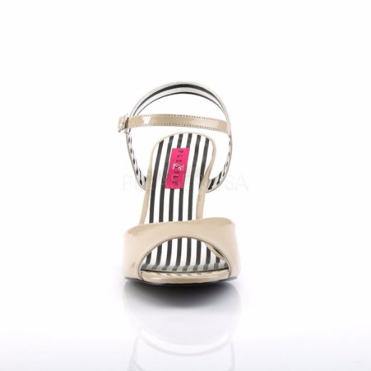 Product image of Pleaser Pink Label Jenna-09 Cream Patent, 3 inch (7.6 cm) Heel Sandal Shoes