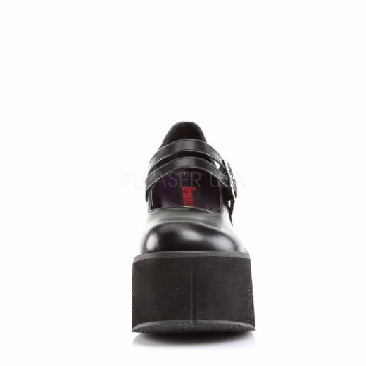 Product image of Demonia Kera-08 Black Vegan Leather, 4 1/2 inch Platform Court Pump Shoes