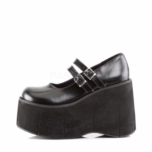 Product image of Demonia Kera-08 Black Vegan Leather, 4 1/2 inch Platform Court Pump Shoes