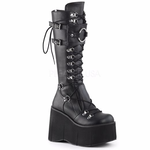 Product image of Demonia Kera-200 Black Vegan Leather, 4 1/2 inch Platform Knee High Boot