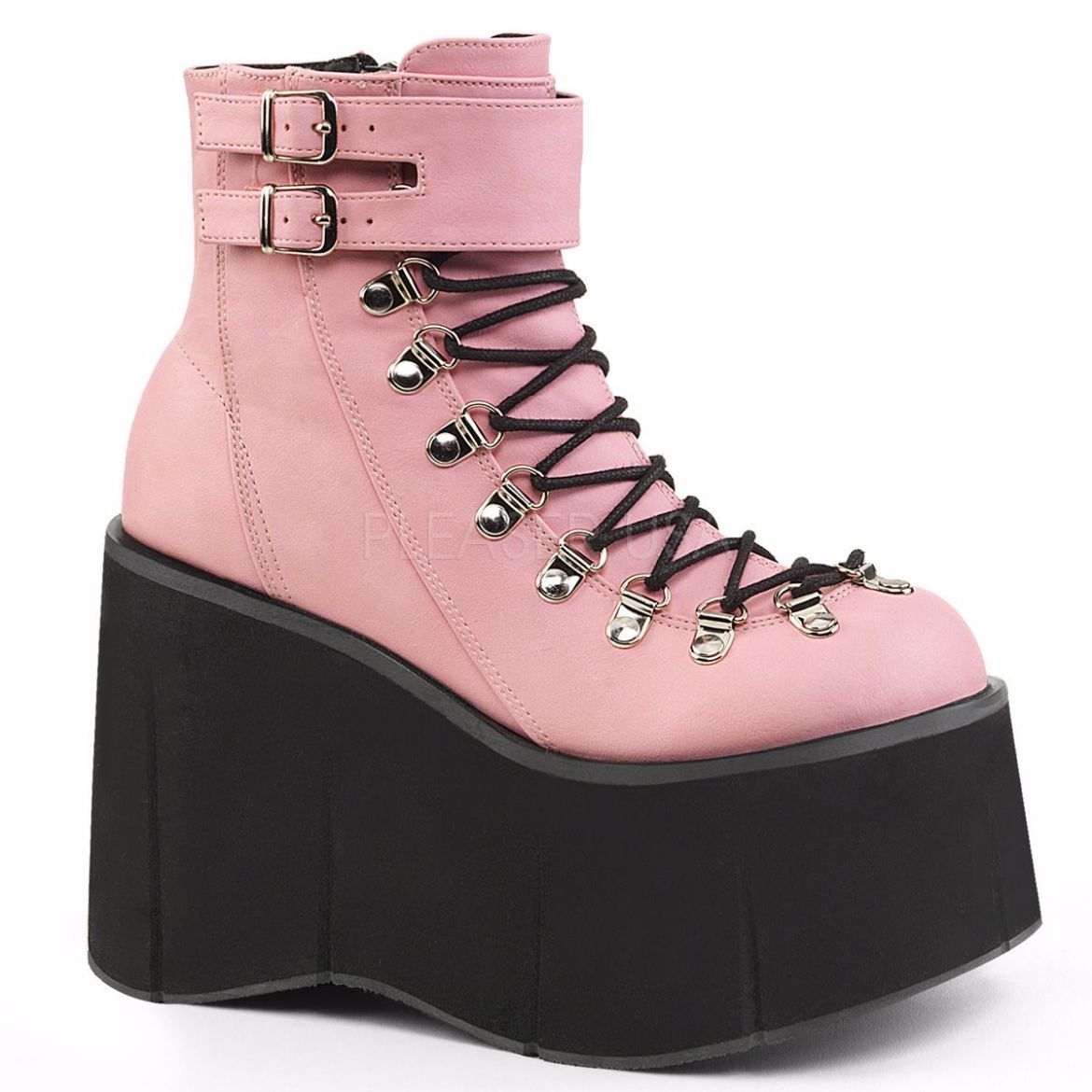 Product image of Demonia Kera-21 Baby Pink Vegan Leather, 4 1/2 inch Platform Ankle Boot