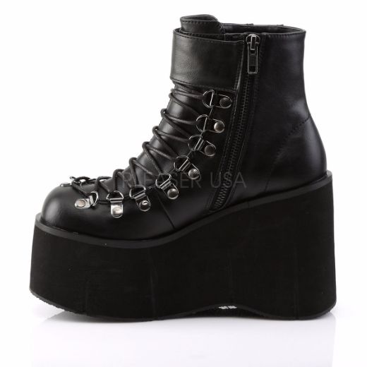 Product image of Demonia Kera-21 Black Vegan Leather, 4 1/2 inch Platform Ankle Boot