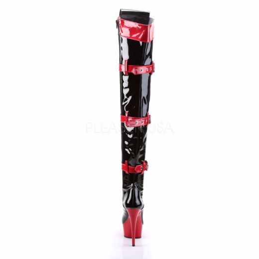 Product image of Funtasma Medic-3028 Black-Red Patent/Red, 6 inch (15.2 cm) Heel, 1 3/4 inch (4.4 cm) Platform Thigh High Boot