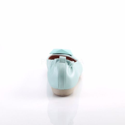 Product image of Pin Up Couture Olive-08 Aqua Faux Leather Flat Shoes