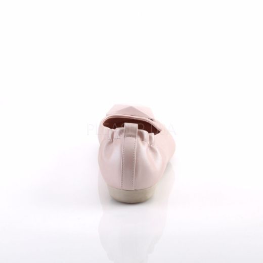 Product image of Pin Up Couture Olive-08 Baby Pink Faux Leather Flat Shoes
