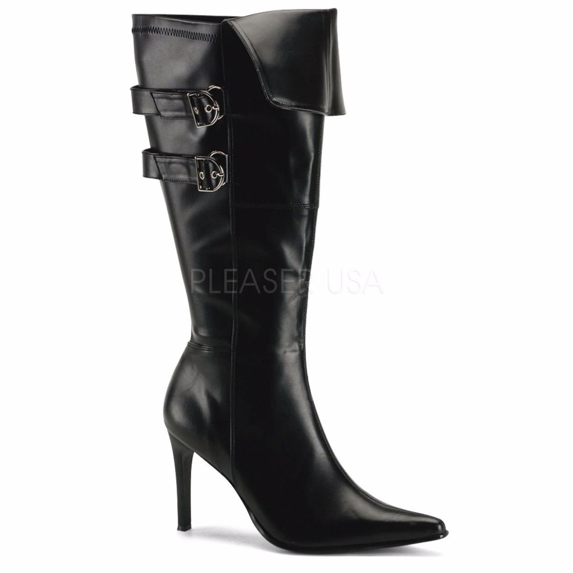 Product image of Funtasma Pirate-125X Black Pu, 3 3/4 inch (9.5 cm) Heel Knee High Boot