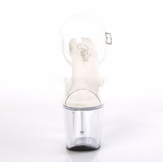 Product image of Pleaser Radiant-708 Clear/Clear, 7 inch (17.8 cm) Heel, 3 1/4 inch (8.3 cm) Platform Sandal Shoes