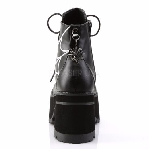 Product image of Demonia Ranger-105 Black Vegan Leather, 3 3/4 inch (9.5 cm) Heel, 2 1/4 inch (5.7 cm) Platform Ankle Boot