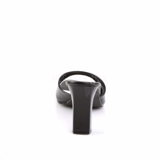 Product image of Fabulicious Romance-301-2 Black Pu, 3 1/4 inch (8.3 cm) Heel Slide Mule Shoes