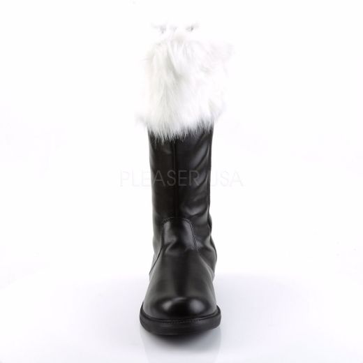 Product image of Funtasma Santa-100 Black Pu-White Faux Fur Knee High Boot