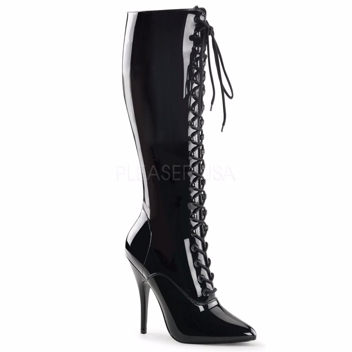 Product image of Pleaser Seduce-2020 Black Patent, 5 inch (12.7 cm) Heel Knee High Boot
