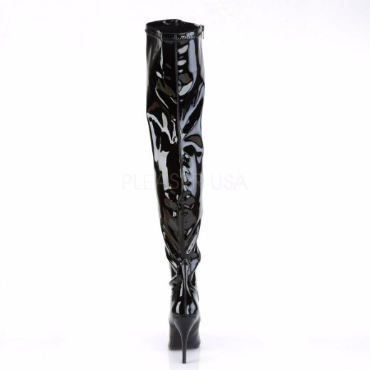 Product image of Pleaser Seduce-3000 Black Stretch Patent, 5 inch (12.7 cm) Heel Thigh High Boot