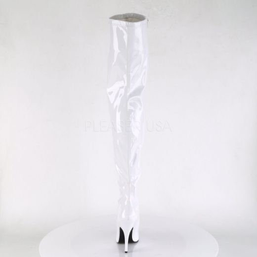 Product image of Pleaser Seduce-3000 White Stretch Patent, 5 inch (12.7 cm) Heel Thigh High Boot