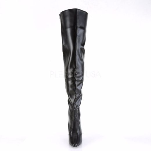 Product image of Pleaser Seduce-3010 Black Faux Leather, 5 inch (12.7 cm) Heel Thigh High Boot