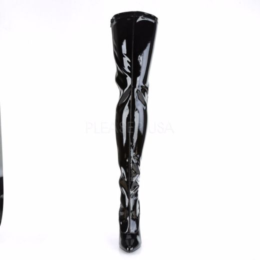 Product image of Pleaser Seduce-3063 Black Stretch Patent, 5 inch (12.7 cm) Heel Thigh High Boot