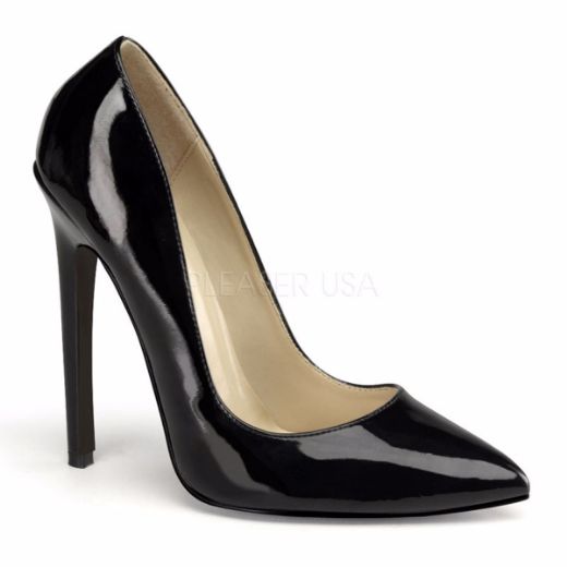Product image of Pleaser Sexy-20 Black Patent, 5 inch (12.7 cm) Heel Court Pump Shoes