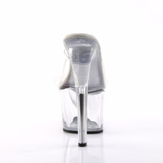 Product image of Pleaser Sky-301 Clear/Clear, 7 inch (17.8 cm) Heel, 2 3/4 inch (7 cm) Platform Slide Mule Shoes