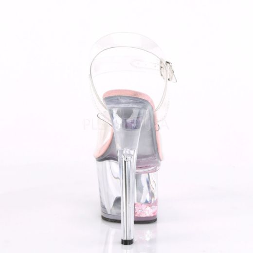 Product image of Pleaser Sky-308Whg Clear/Clear-Baby Pink Glitter, 7 inch (17.8 cm) Heel, 2 3/4 inch (7 cm) Platform Sandal Shoes