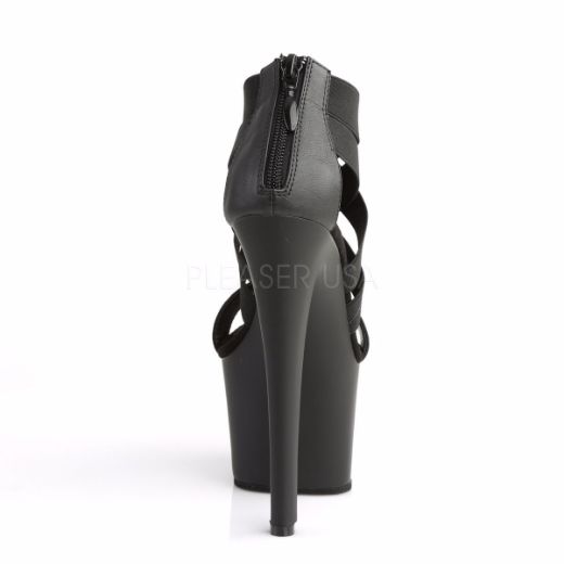 Product image of Pleaser Sky-369 Black Elastic Band/Black Matte, 7 inch (17.8 cm) Heel, 2 3/4 inch (7 cm) Platform Sandal Shoes