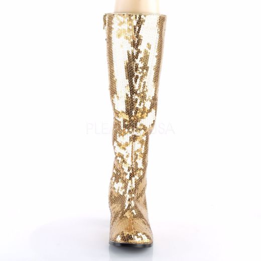 Product image of Bordello Spectacul-300Sq Gold Sequins, 3 inch (7.6 cm) Heel Knee High Boot