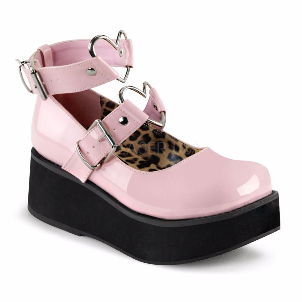 Product image of Demonia Sprite-02 Baby Pink Patent, 2 1/4 inch Platform Court Pump Shoes