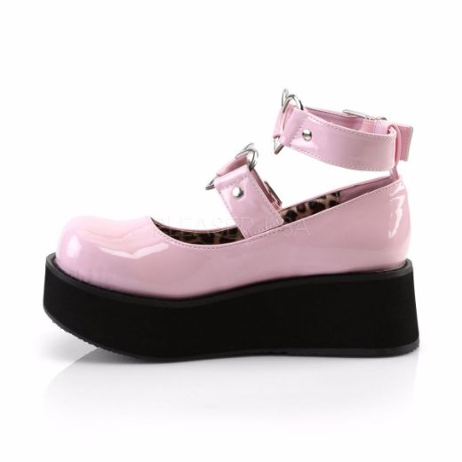 Product image of Demonia Sprite-02 Baby Pink Patent, 2 1/4 inch Platform Court Pump Shoes