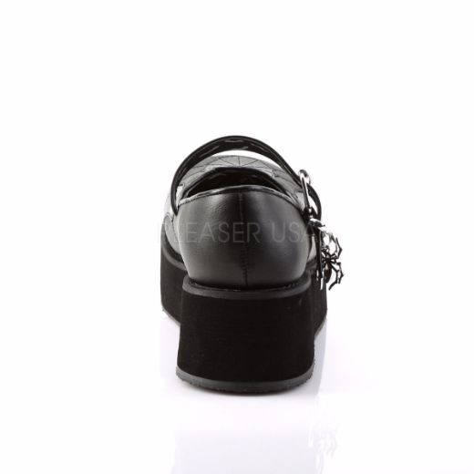 Product image of Demonia Sprite-05 Black Vegan Leather-Black Patent, 2 1/4 inch Platform Court Pump Shoes