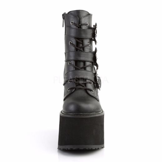 Product image of Demonia Swing-103 Black Vegan Leather, 5 1/2 inch Platform Ankle Boot