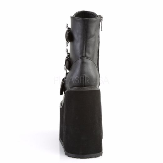 Product image of Demonia Swing-103 Black Vegan Leather, 5 1/2 inch Platform Ankle Boot