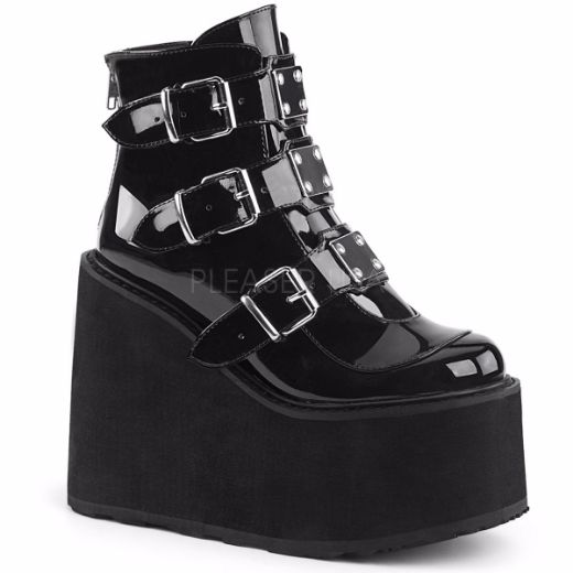 Product image of Demonia Swing-105 Black Patentent, 5 1/2 inch Platform Ankle Boot
