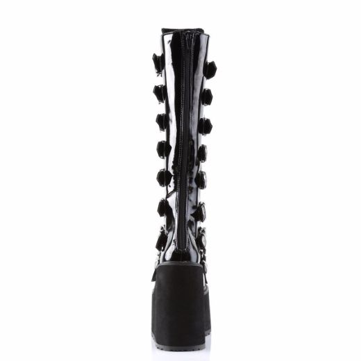 Product image of Demonia Swing-815 Black Patent, 5 1/2 inch Platform Knee High Boot