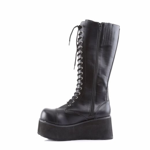 Product image of Demonia Trashville-502 Black Vegan Leather, 3 1/4 inch Platform Knee High Boot