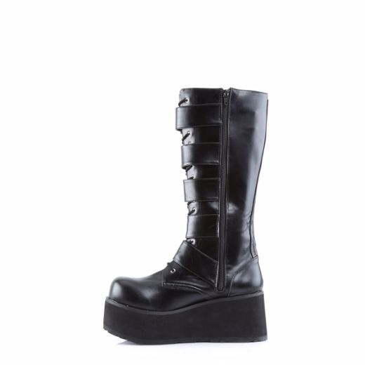 Product image of Demonia Trashville-518 Black Vegan Leather, 3 1/4 inch Platform Knee High Boot