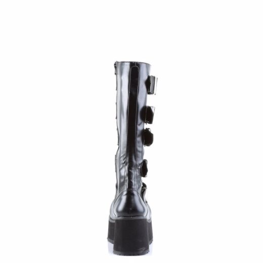 Product image of Demonia Trashville-518 Black Vegan Leather, 3 1/4 inch Platform Knee High Boot