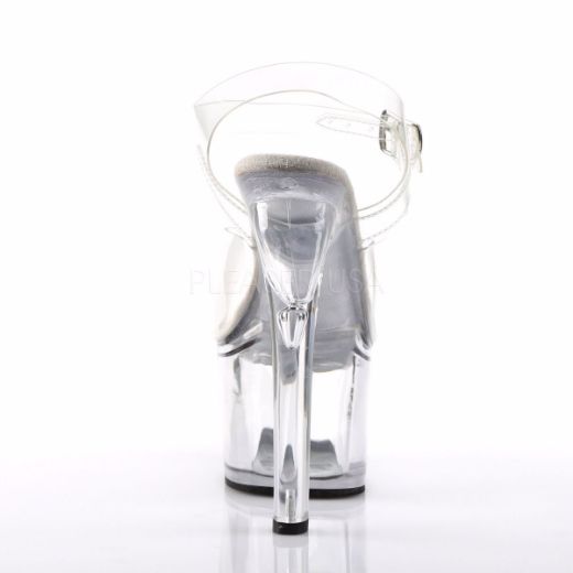 Product image of Pleaser Treasure-708 Clear/Clear, 7 inch (17.8 cm) Heel, 2 3/4 inch (7 cm) Platform Sandal Shoes