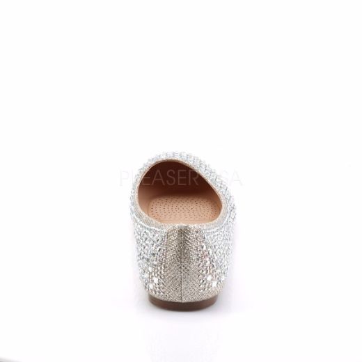 Product image of Fabulicious Treat-06 Nude Glitter Mesh Fabric Flat Shoes