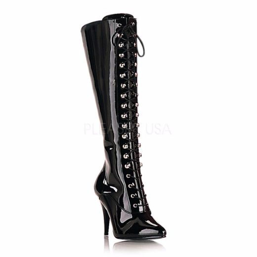 Product image of Pleaser Vanity-2020 Black Patent, 4 inch (10.2 cm) Heel Knee High Boot