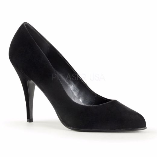 Product image of Pleaser Vanity-420 Black Velvet, 4 inch (10.2 cm) Heel Court Pump Shoes