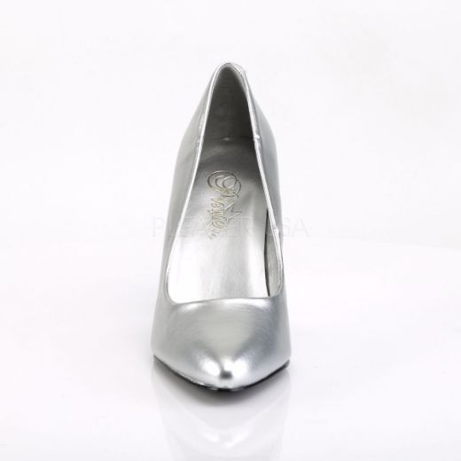 Product image of Pleaser Vanity-420 Silver Faux Leather, 4 inch (10.2 cm) Heel Court Pump Shoes